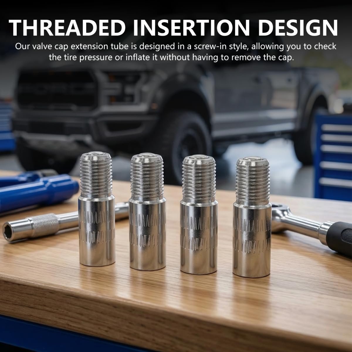 27mm Brass Tire Valve Stem Extensions For Cars Electric Scooters And Motorcycles Silver Caps Pressure Control 8 Pieces