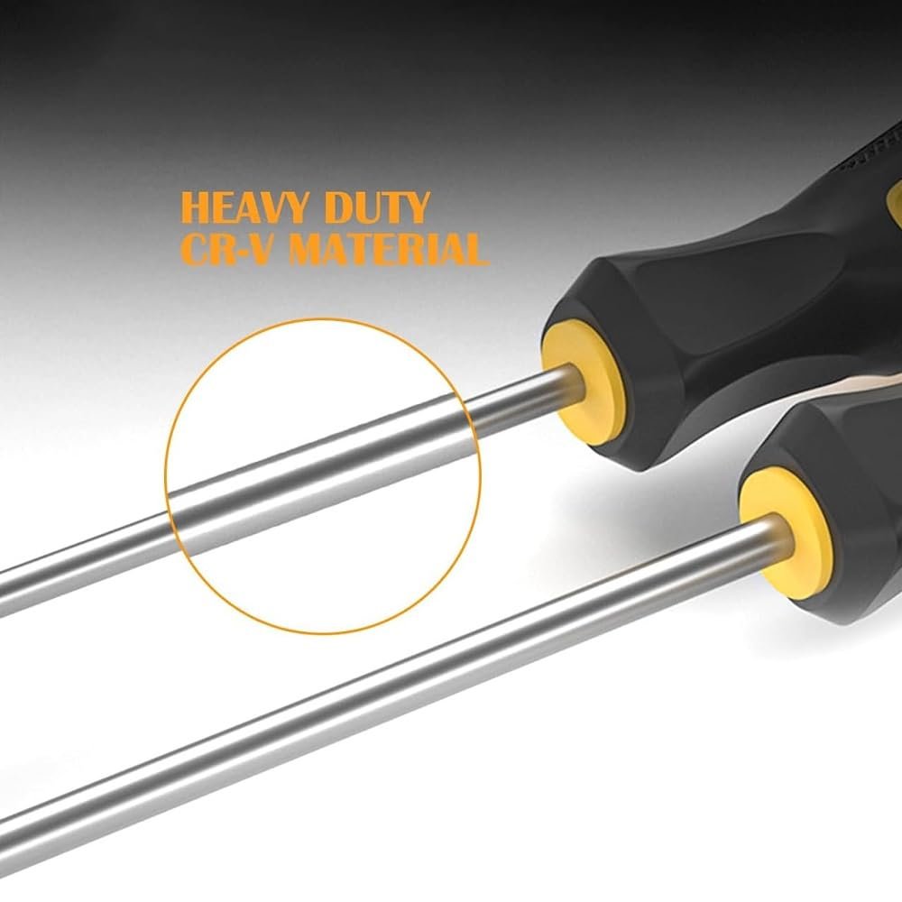 2 Piece Phillips Screwdriver Set Ph2 Cross Head Magnetic 8 In Shaft With Non Slip Grip And 6mm Tip Chrome Vanadium Steel
