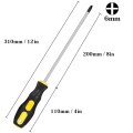 2 Piece Phillips Screwdriver Set Ph2 Cross Head Magnetic 8 In Shaft With Non Slip Grip And 6mm Tip Chrome Vanadium Steel
