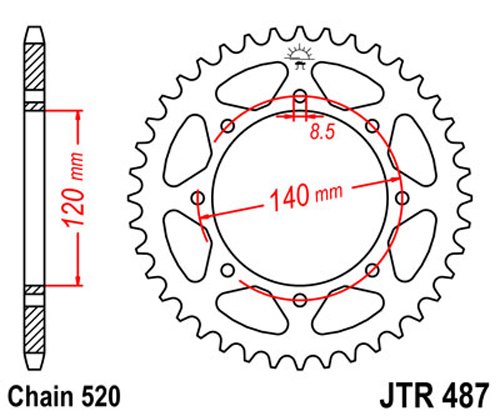 Jt Sprockets Jtr487 38 39-tooth Steel Rear Sprocket