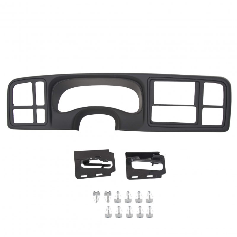 Double Din Dash Cover Kit For 1999-2002 Chevrolet Silverado Avalanche Tahoe Gmc Sierra Yukon Matte Black Radio Replacement