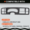 Double Din Dash Cover Kit For 1999-2002 Chevrolet Silverado Avalanche Tahoe Gmc Sierra Yukon Matte Black Radio Replacement