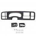 Double Din Dash Cover Kit For 1999-2002 Chevrolet Silverado Avalanche Tahoe Gmc Sierra Yukon Matte Black Radio Replacement 