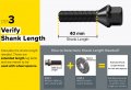 20pcs Extended Black Lug Bolts 14x1 25 40mm Shank Length Not Oem Cone Seat Compatible With Bmw 228i 320i 328i 335i 428i 435i