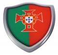 Portugal Flag Shield Domed Decal 3d Look Emblem Resin Car Sticker 2 6 X3