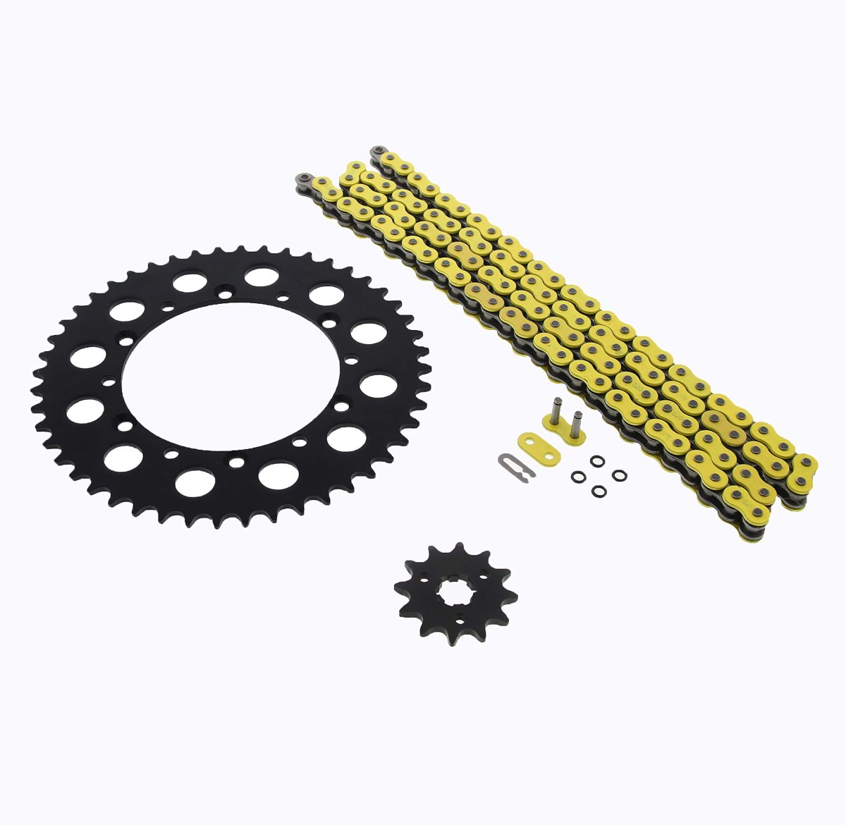 1996-1999 Fits Kawasaki Kx125 Yellow O Ring Chain Sprocket Black 12 48 112l