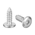 M5 X 16mm 100 Pack Flat Round Socket Head Screws Stainless Steel Self Tapping Full Thread Hex Cap Bolt For Wood Furniture 