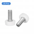 Uxcell 25pcs M6x16mm Threaded Knurled Thumb Screws Zinc Plated Carbon Steel Clamping Knobs Grip Plastic Round Head Thumbscrews