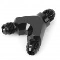 Y Adapter Block Coupler Aluminum Alloy 3-way Fitting Type An6 6an Male To 2x Black