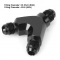Y Adapter Block Coupler Aluminum Alloy 3-way Fitting Type An6 6an Male To 2x Black