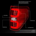Compatible With 09-14 Ford F150 Dual Red 3d Led Bar Tail Light Dual-row 3rd Third Brake Cargo Lamp Chrome Red