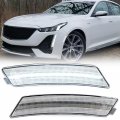 Nslumo Led Side Marker Lights Compatible W Cadillac Ct5 2020 2021 2022 2023 White Front Bumper Reflector Repeater Lamp Kit Lh 