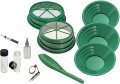 Se 11-piece Gold Panning Kit Complete Prospecting Set With Pans Sieves Tweezers Snifter Bottle Sand Magnet And More Ideal For 