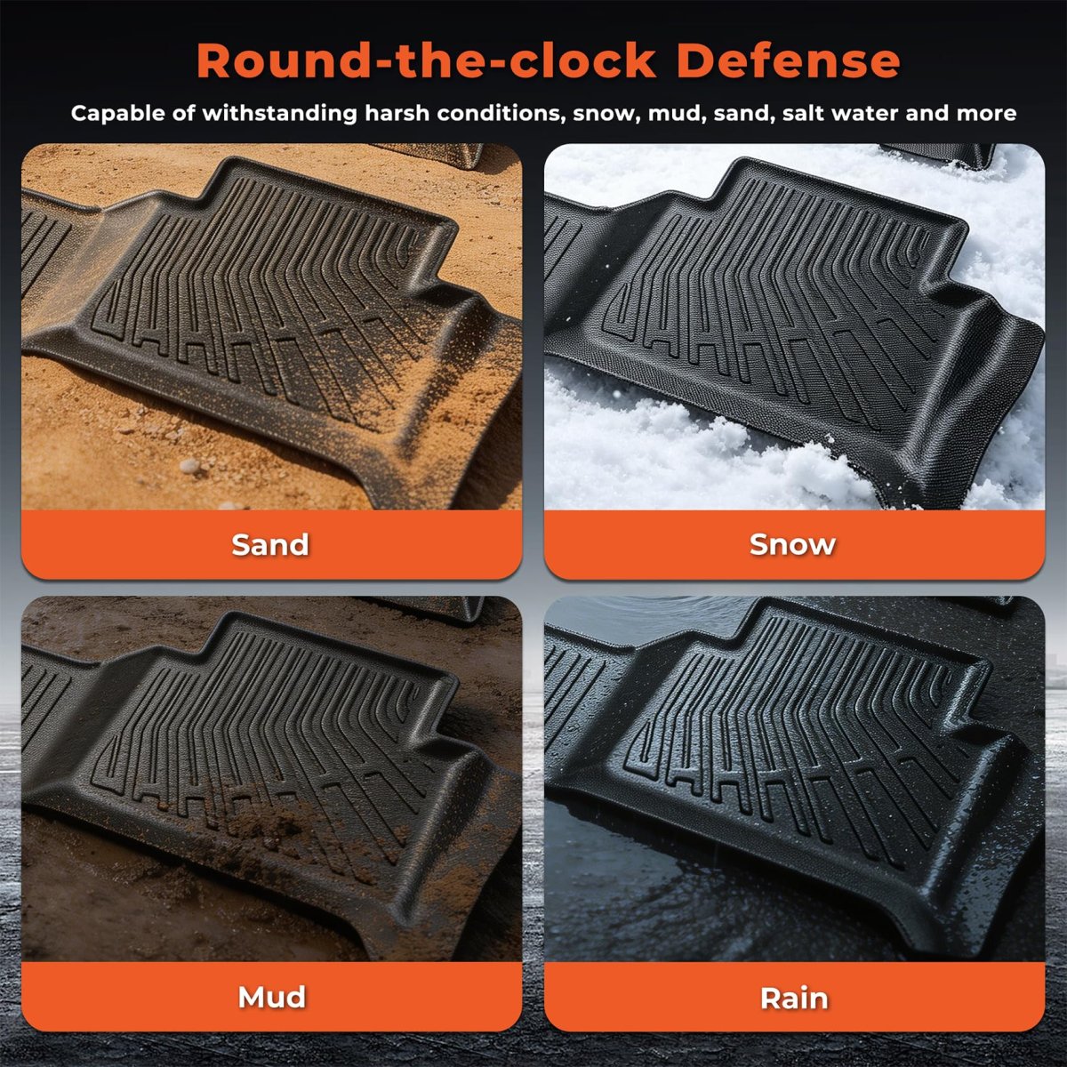 3pcs Car Floor Mats For Colorado And Canyon Crew Cab 2023 2026 Front Rear Tpe Black Vehicle Specific Fit