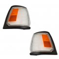 Brock Replacement Set Driver And Passenger Park Signal Front Marker Lights Lamps With Black Trim For 1989-1991 2-wheel Drive 