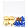 4 Pcs Frameless Mirror Mounting Hardware Zinc Alloy Holders Clips Hanging Brackets Kit With Screws Anchors For Bathroom Gold 
