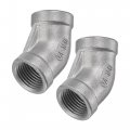 Uxcell Pipe Fitting 45 Degree Elbow 3 8 Npt Female Thread Hose Connector Adapter 304 Stainless Steel Pack Of 2