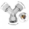 Uxcell Pipe Fitting G1 2 Female Thread Y Shape 3 Way Wye Hose Connector Adapter Nickel-plated Copper
