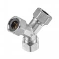 Uxcell Pipe Fitting G1 2 Female Thread Y Shape 3 Way Wye Hose Connector Adapter Nickel-plated Copper