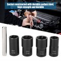 5pcs Twist Socket Set Locking Wheel Nut Bolt Stud Extractor Removers 17mm 19mm 21mm 22mm