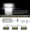 Vipmotoz Bright White Smd Full Led License Plate Tag Lights Compatible With 2014-2023 Maserati Ghibli Chrome Housing Clear Lens