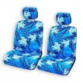Winnie Fashion Made In Hawaii Tribal Honu Lucky Turtle Hawaiian Separate Headrest Car Seat Cover Set Of 2 