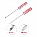 Uxcell Ph2 Phillips 6mm Slotted Magnetic Screwdriver Set Of 2 Pieces 5 Inch Round Shaft Clear Red Crystal Handle