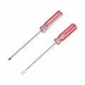 Uxcell Ph2 Phillips 6mm Slotted Magnetic Screwdriver Set Of 2 Pieces 5 Inch Round Shaft Clear Red Crystal Handle
