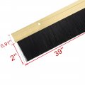 Uxcell Door Bottom Sweep Gold Tone Aluminum Alloy W 2-inch Black Pp Silicone Soft Brush 39-inch X 2 6-inch