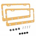 Foruidea Cute Dogs Breed Welsh Corgi Matte Aluminum License Plate Frame With Black Screw Capsi 2pcs 2 Holes Licensess Frames