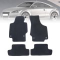 Floor Mats Carpet For Audi Tt 2006 2014 4 Piece Set Front And Rear Interior Black Velour Plastic Anti Slip Direct Replacement 
