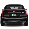 Cadillac Xts Dual Crest Logo In Full-color Black Metal License Plate Frame