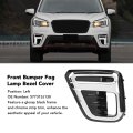 Front Bumper Fog Lamp Bezel Trim Glossy Black Frame With Chrome Strip For Forester Sk Pre Facelift 2019 2021 Light Cover Left