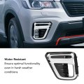 Front Bumper Fog Lamp Bezel Trim Glossy Black Frame With Chrome Strip For Forester Sk Pre Facelift 2019 2021 Light Cover Left