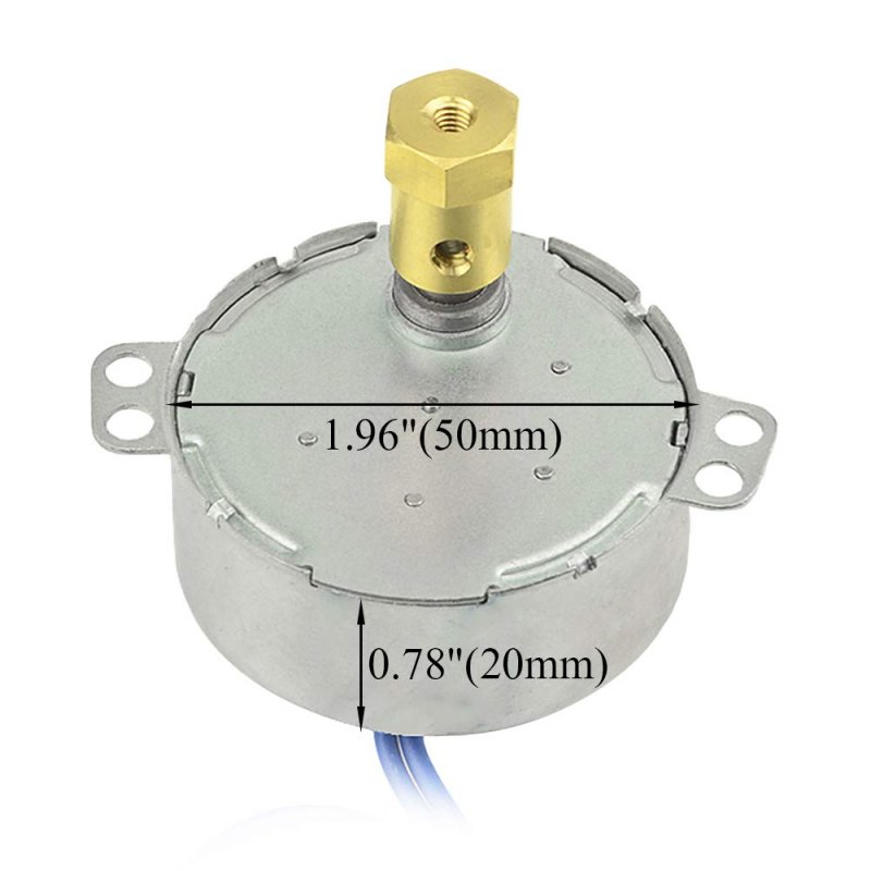 2 Pack Synchronous Turntable Motors 100 To 7v Ac 50 60hz 2 5 3 Rpm Ccw Cw 4w With 7mm Flexible Coupling Connectors And 6ft