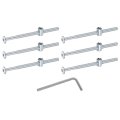 6pcs Bed Frame Bolts M6 X 100mm Hex Socket Head Screws Barrel Nuts Bunk Furniture With Rice-shaped Nut And Wrench For Chairs 