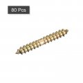 Uxcell 4x25mm Hanger Bolts 80pcs Double Ended Self-tapping Thread Wood To Dowel Screws For Connecting