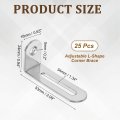 30pcs Adjustable L-shape Corner Brace 9 X 2 1 0 6 Metal Slotted 90 Degree Right Angle Shelf Bracket Support For Wooden