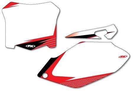 White Pre Cut Number Plate Graphic Background 13-64348 For Street Sport Off Road Motorcycles And Atvs