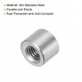 Uxcell 5pcs M6 Round Connector Nuts 304 Stainless Steel Coupling 8mm 0 31 Length Sleeve Rod Bar Stud Nut For Bracket M6x8x10mm