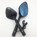 Httmt Mt422- Motorcycle Cnc Black Rear View Leda Turn Signal Side Mirrors Compatible With 8mm 10mm Screw Bolt Yamaha Fz1 Fz6
