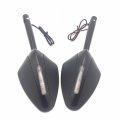 Httmt Mt422- Motorcycle Cnc Black Rear View Leda Turn Signal Side Mirrors Compatible With 8mm 10mm Screw Bolt Yamaha Fz1 Fz6