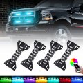 Led Grille Lights For Trucks Rgb Color 4 Pods Front Grill Light Smartphone App Control Music Timing Flashing Strobe Modes Ram 
