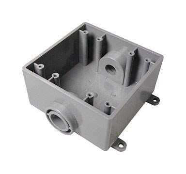 Cantex Outdoor Switch Outlet Box Fsc Pvc 2 Gang 3 4 Openings Bulk