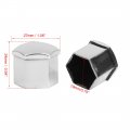 X Autohaux 20pcs 19mm Universal Silver Tone Plastic Wheel Nut Lug Hub Screw Rim Bolt Covers Dust Protection Caps With Removal