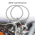 Augrex Turbo Oil Feed Line 4an 60 Steel Braided Pressure Stainless Remote Turbocharger Drain Return Gauge Kit