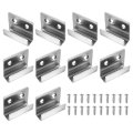 10 Pcs Stainless Steel Tile Hanger Display Wall Mounting Bracket Mounted Hook Fastener For Mirrors Picture Frames Silver Inner 
