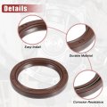 Uxcell 2pcs Engine Crankshaft Seal No 9031138059 For Toyota Corolla 1998-2008 Scion Xb 4 Cyl 2 4l 2008-2013 Rubber Brown