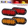 Pack Of 4 Ledvillage 6 Inch Kit 2 Amber Red Trailer Tail Lights Brake Turn Signal F3 Led Durable Bulb For Lorry Dump Bus Van