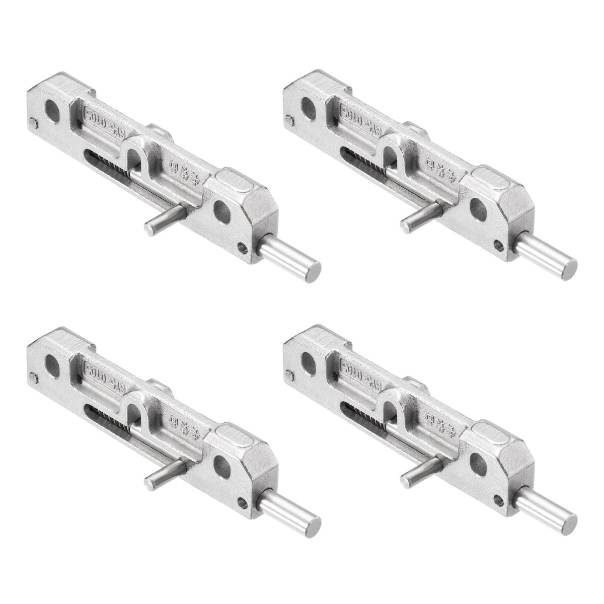 Spring Loaded Barrel Bolt Latch 4 Pack Silver Stainless Steel Normally Locked Gate For Industrial Equipment Cabinets And